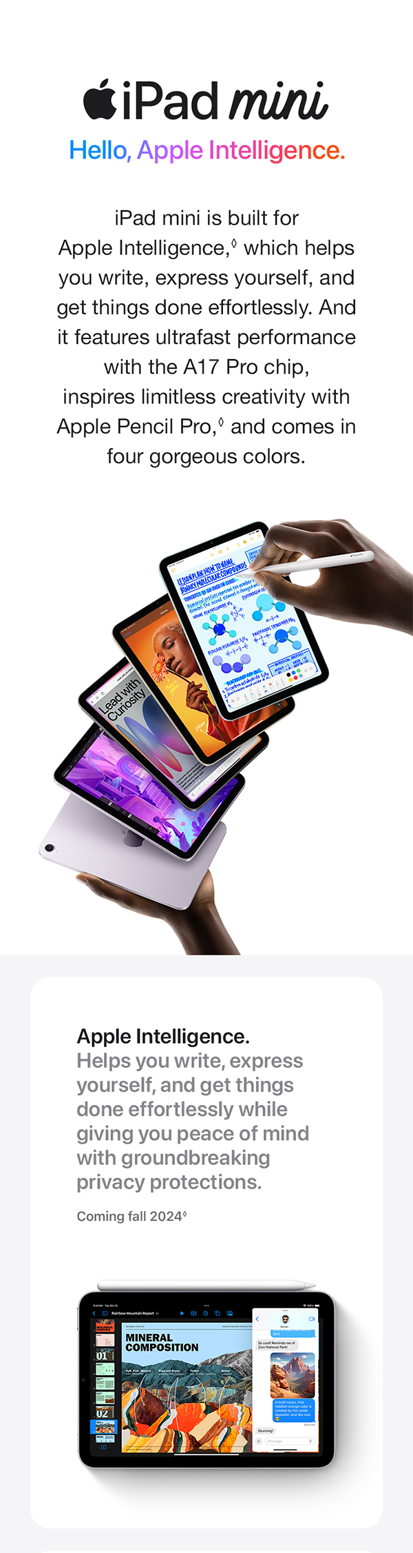 Amazon.com: Apple iPad mini (A17 Pro): Apple Intelligence, 8.3