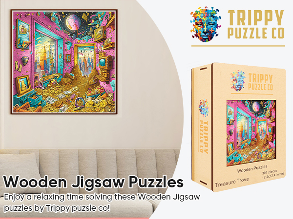 Amazon.com: Wooden Jigsaw Puzzle for Adults, Treasure Trove Brain