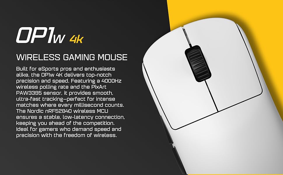 Amazon.com: ENDGAME GEAR OP1w 4k Wireless Gaming Mouse White