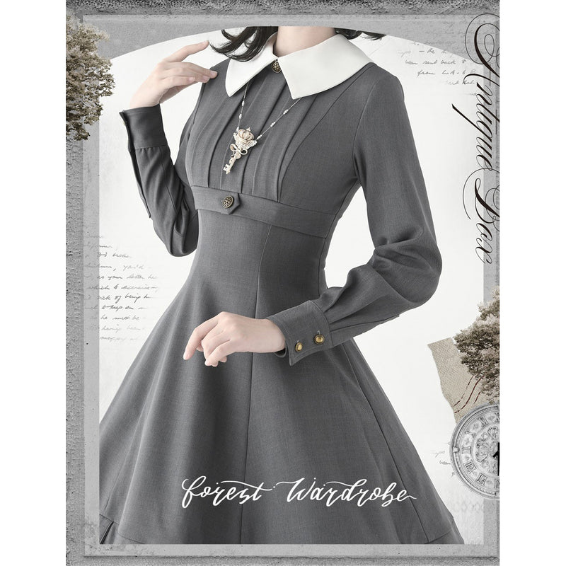 銀幕女優のクラシカルケープワンピース - Gray – ManusMachina