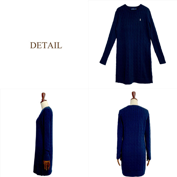 ポロ ラルフローレン レディース ケーブル編み クルーネック コットン