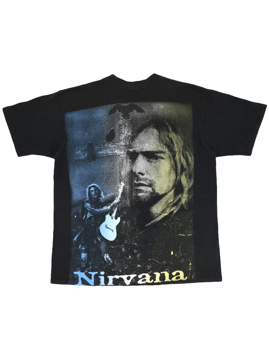 90's～ NIRVANA ''KURT COBAIN 67-94'' 両面プリント Tシャツ ブラック