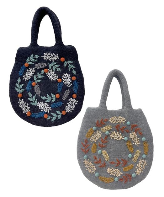 30％OFF】ウール ラディアル刺繍 卵型フェルトバッグ｜KANKAN ONLINE