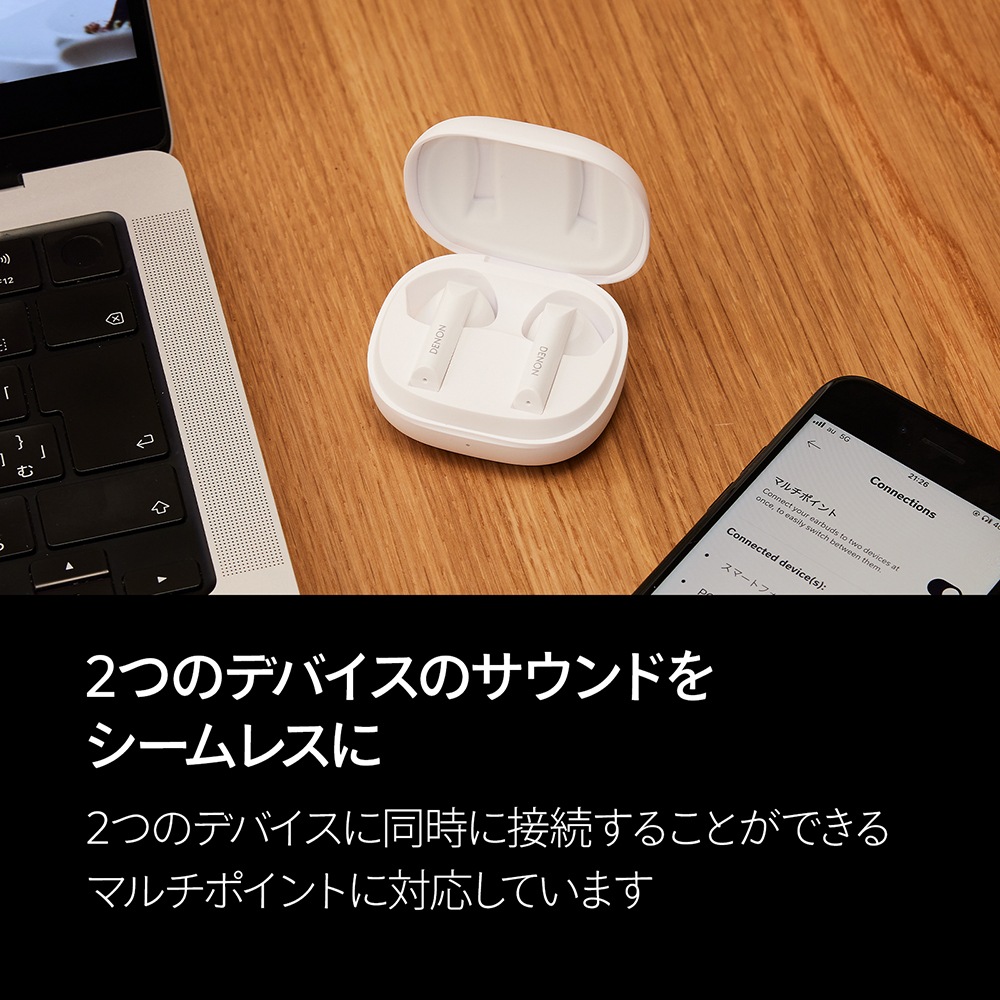 DENON - AH-C500W/ホワイト（AHC500WWTEM）完全ワイヤレスイヤホン《e