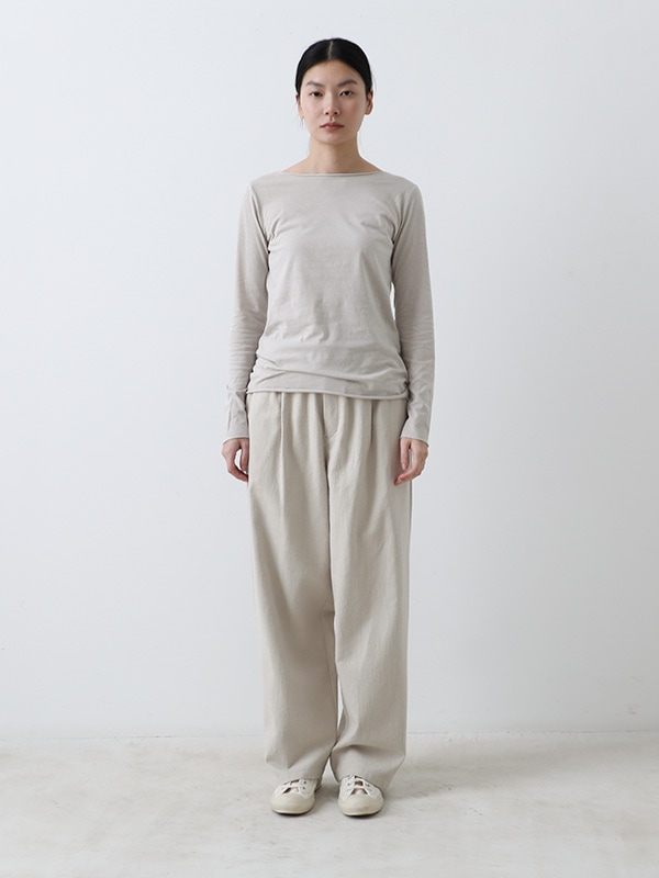 evam eva｜cotton cut&sew boat neck pullover｜ladies',tops