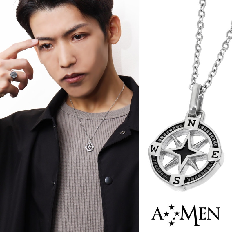 AMEN アメン 羅針盤 モノトーン コンパス ステンレス ネックレス