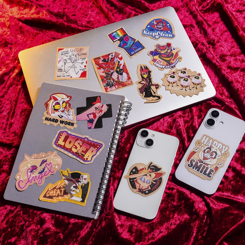 HAZBIN HOTEL スマホに貼れるサイズのステッカー (HARD WORK