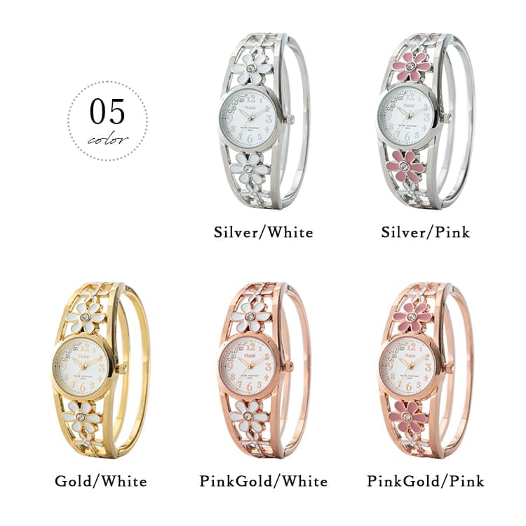 腕時計 レディース ニッケルフリー フラワー 花 スカラップ 型抜き