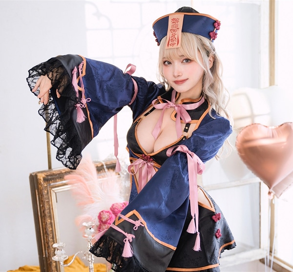 ネイビーは予約】セクシーレースキョンシー《ハロウィンコスプレ6点