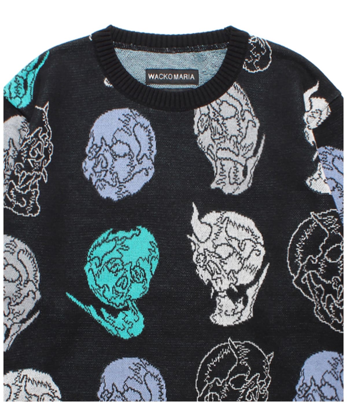 56 TATTOO STUDIO / JACQUARD KNIT SWEATER (TYPE-2)【BLACK】｜WACKO
