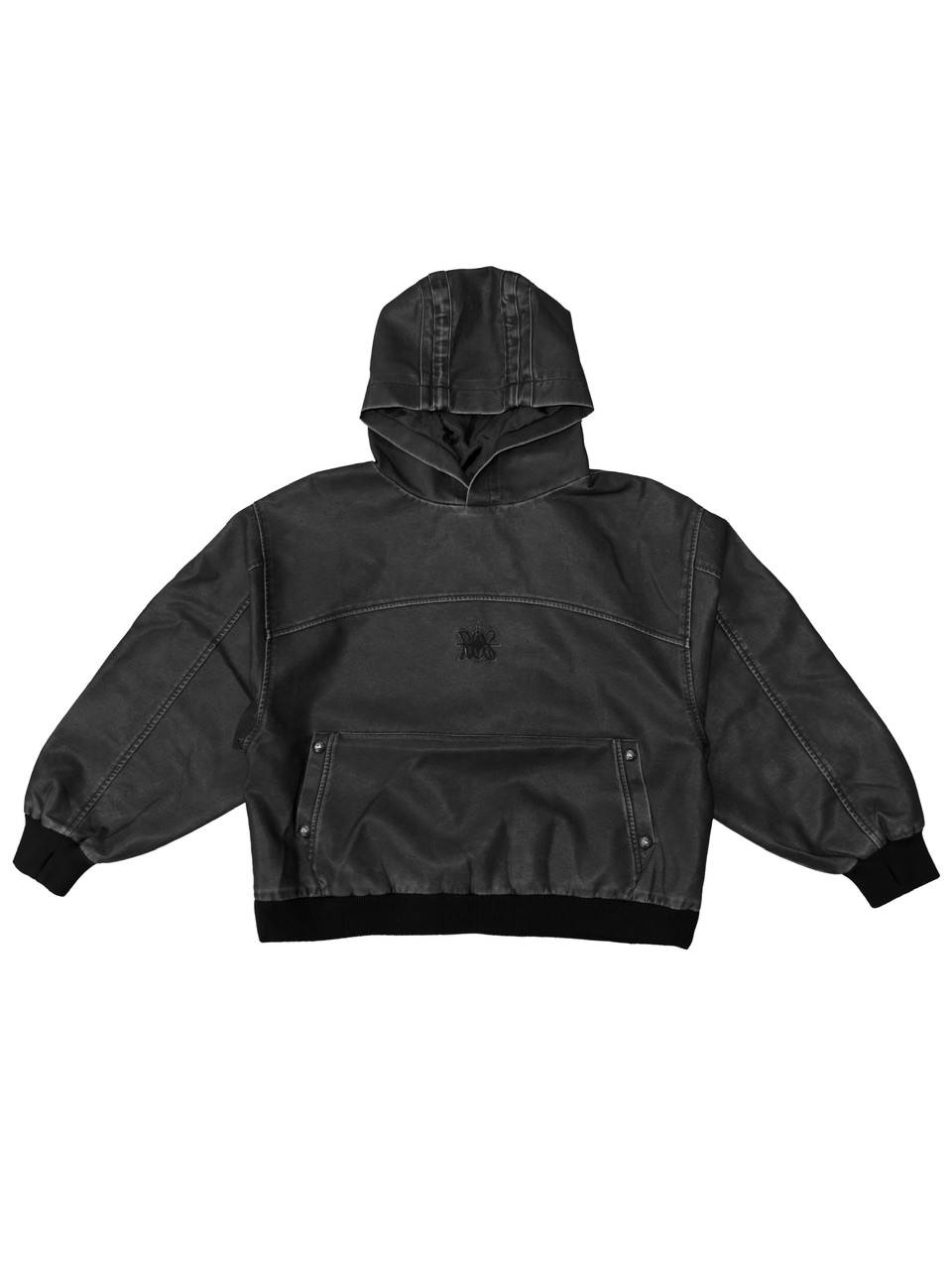 Rosen Kreuz】VINTAGE LEATHER SHIRRING HOODIE | OUR BRAND,Rosen