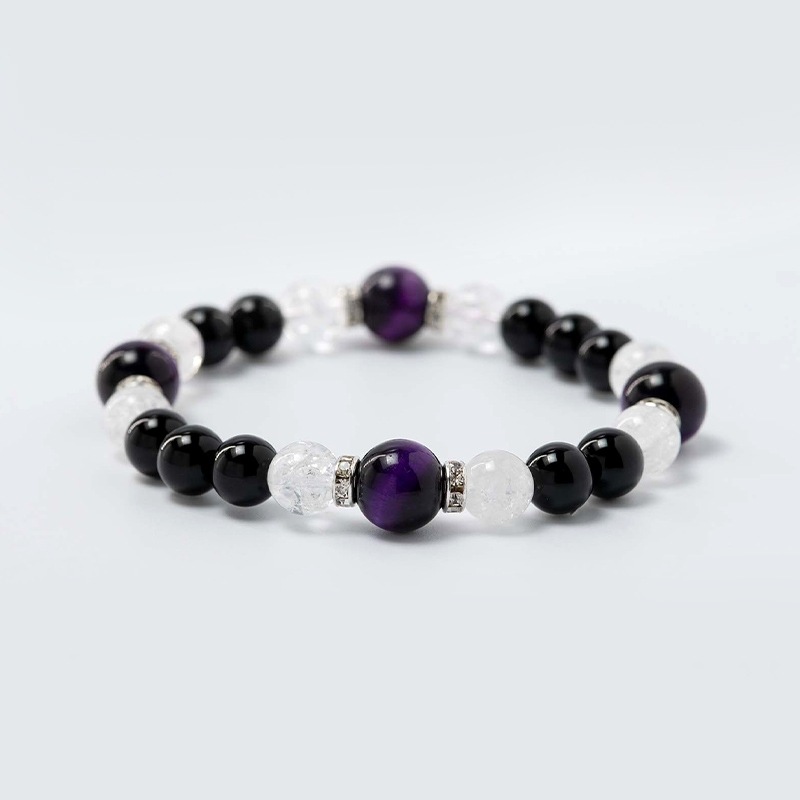 成功・幸福・直感力 パープルタイガーアイ&オニキス パワーストーン