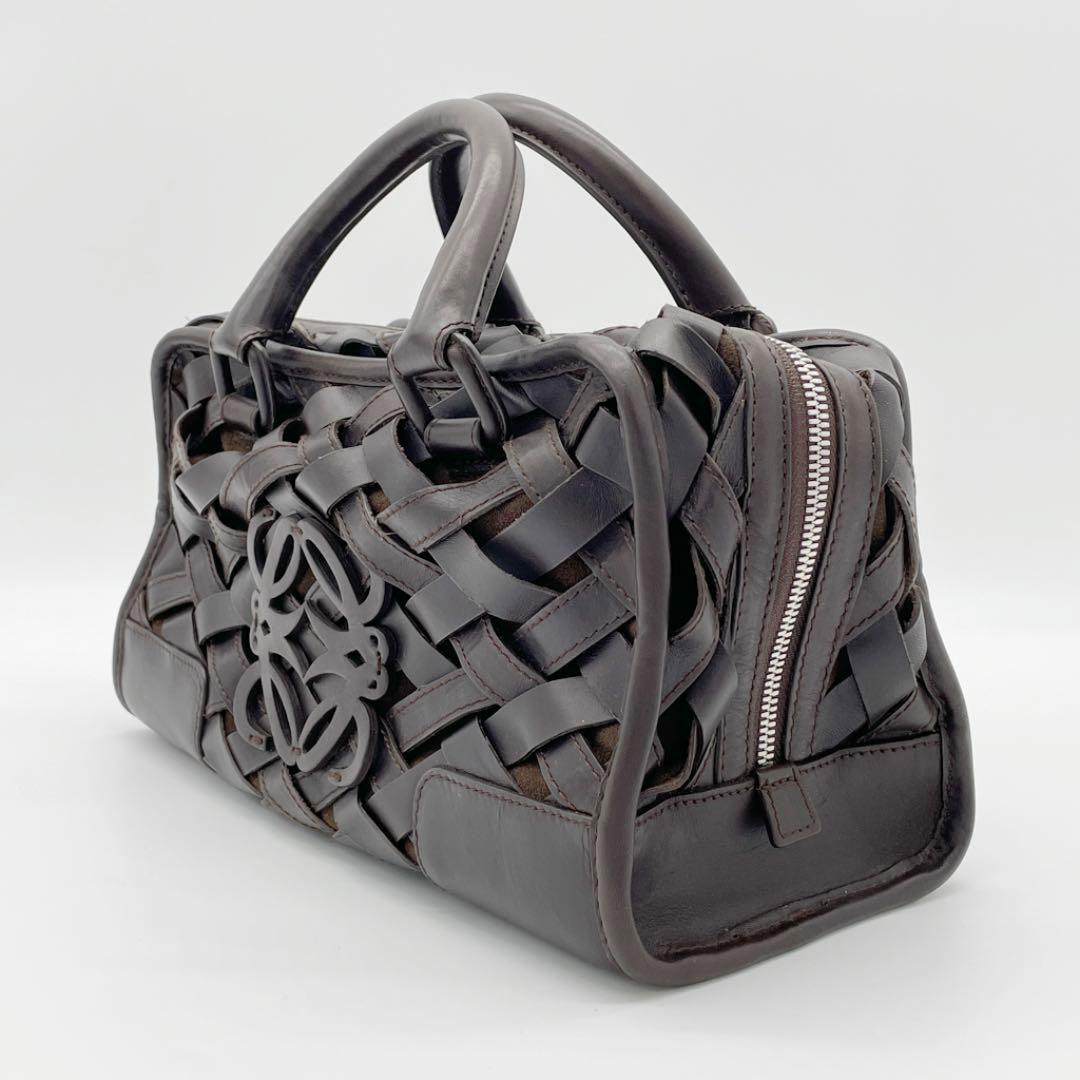 LOEWE ロエベ ハンドバッグ アマソナ28 アナグラム 編み込みレザー