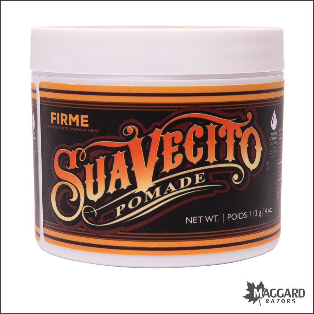 Suavecito Firme Hold Pomade, Strong Hold, Medium Shine - 4oz