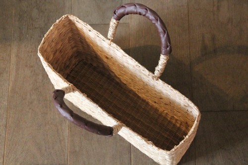 かご・バスケット・雑貨 - menui【シーグラス 手提げかごバッグ 横長】