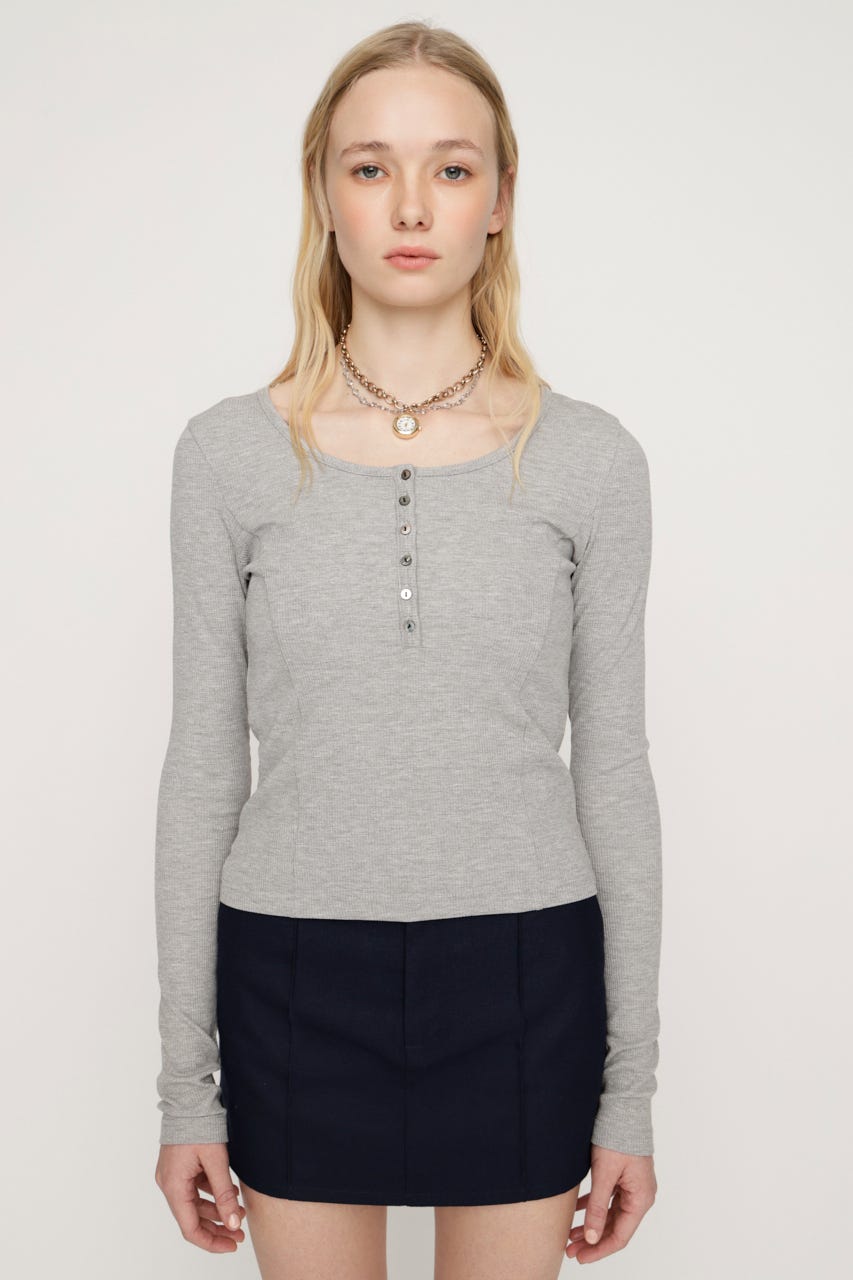 SLY | HENRY NECK CUT トップス (Tシャツ・カットソー(長袖) ) |SHEL