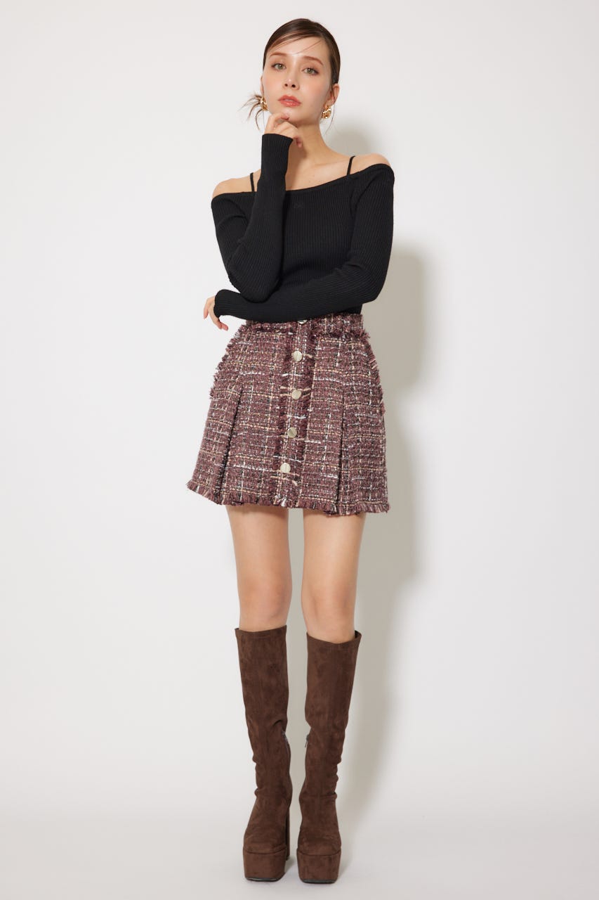 rienda | Rロゴバックリボンオフショルニットトップス (ニット ) |SHEL