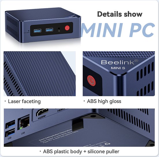 Beelink Mini S12 mini pc - 8 GB RAM - 256 GB SSD - Windows 11 - 4K