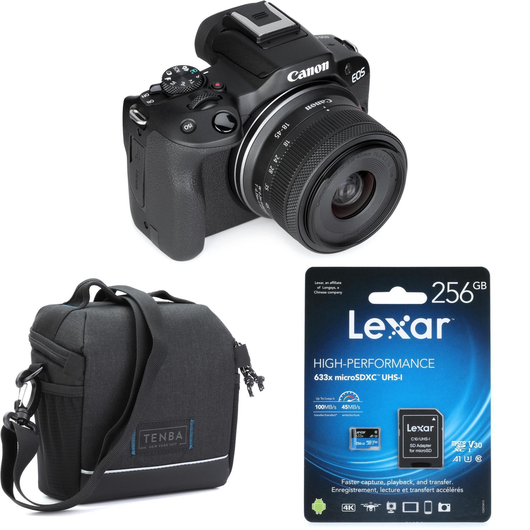 Canon EOS R50 with RF-S 18-45mm f/4.5-6.3 IS STM Kit with Shoulder