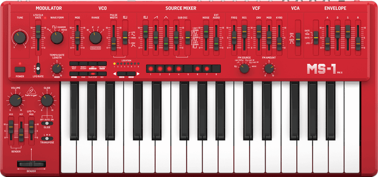 Behringer MS-1 MK II-RD 32-key Monophonic Analog Synthesizer - Red