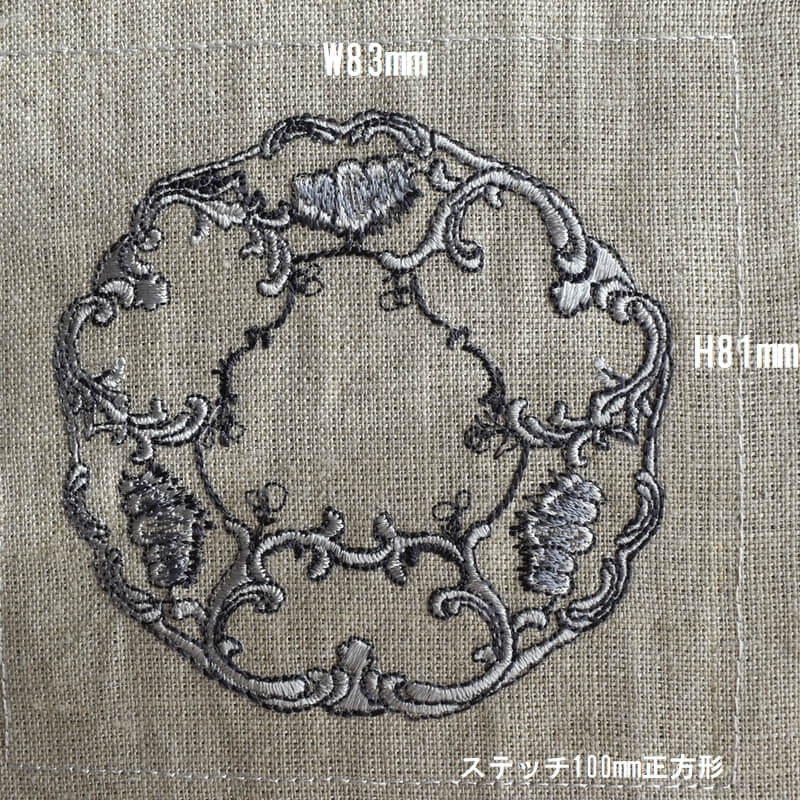 アンティークプレート絵皿［ロココ調］刺繍図案｜mimi刺繍｜東京
