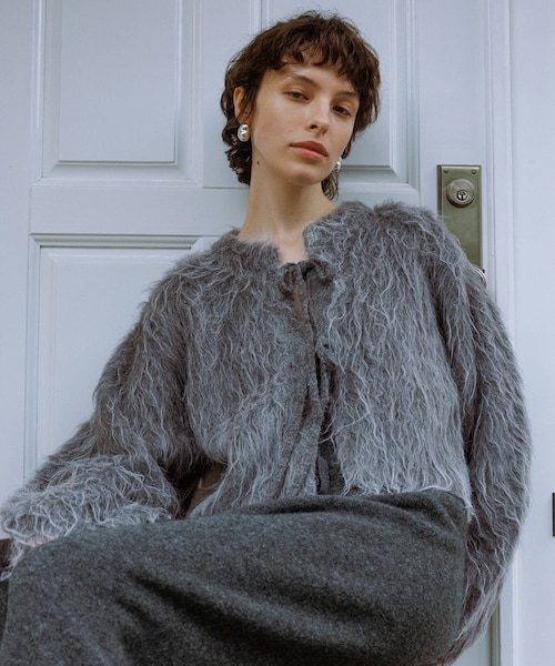 アルパカフラッフィーカーディガン｜アダムエロペの通販｜&mall