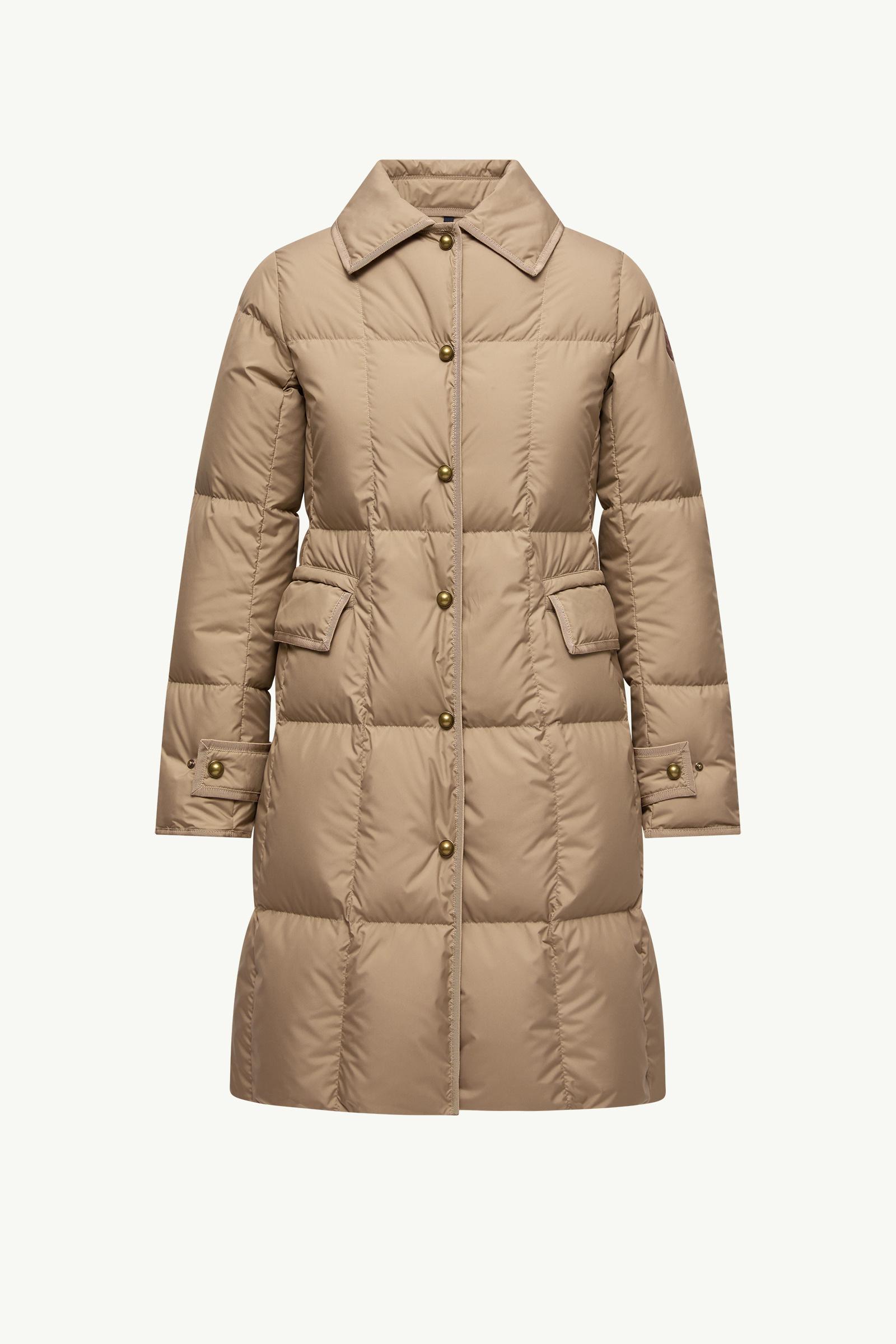 Beige Achard Long Down Jacket - Long Jackets & Parka for Women