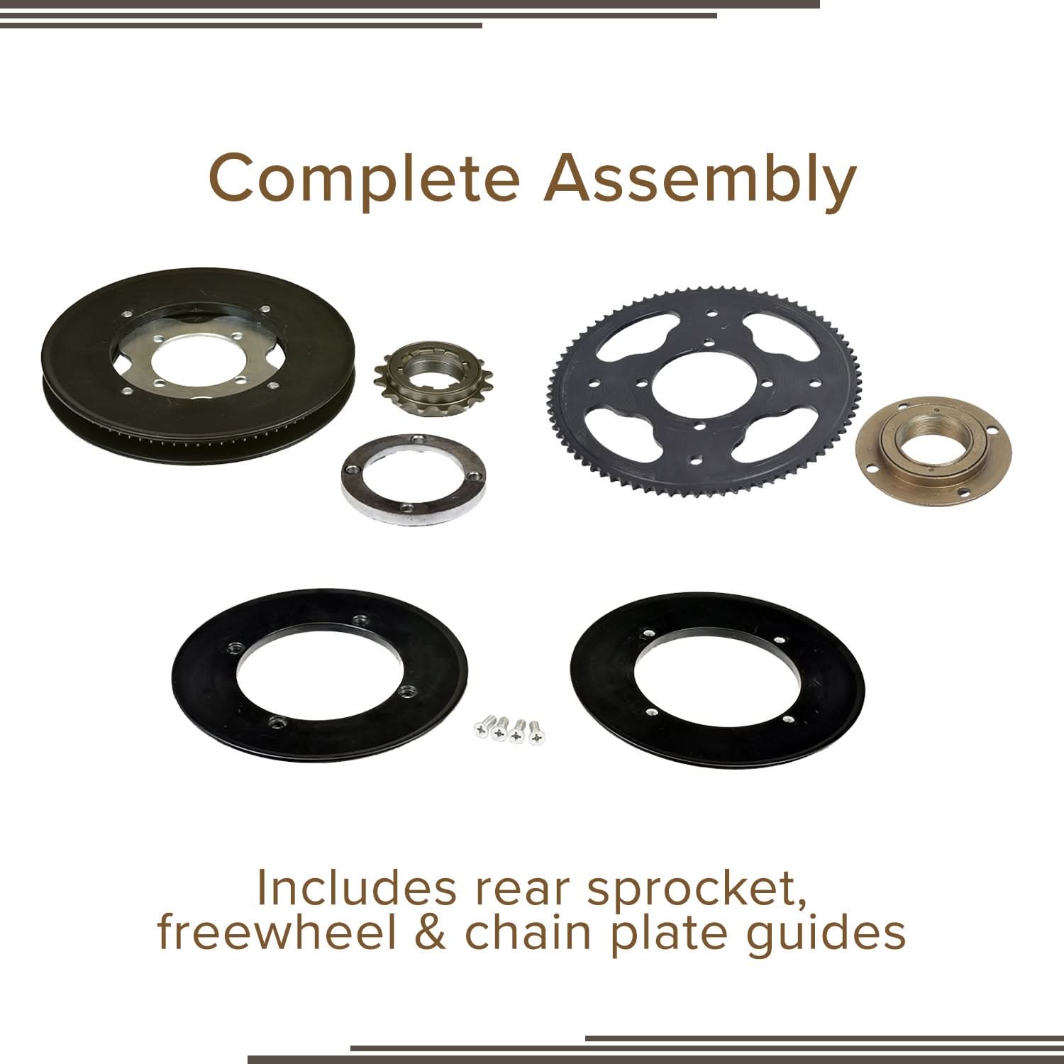 Rear Sprocket, Freewheel, & Chain Plate Guides for the Razor MX500