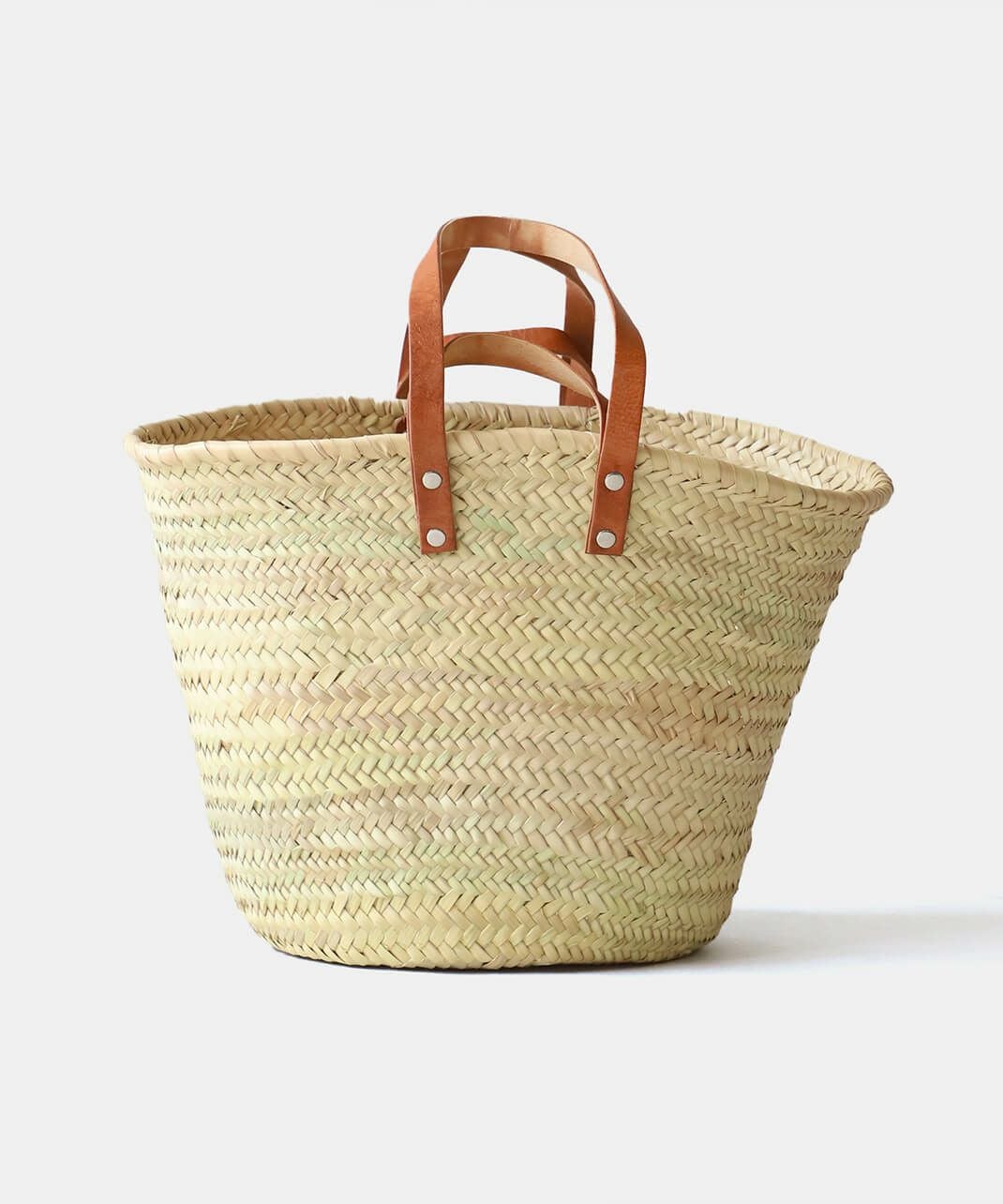 松野屋マルシェカゴ平革2ハンドル M | mumokutekiオンラインストア