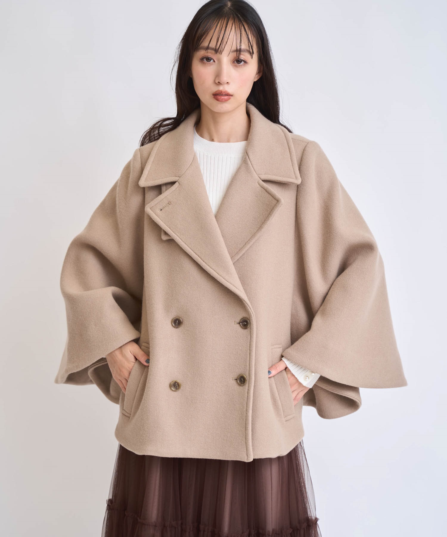 ケープミドルウールコート | コート | NOELA OFFICIAL WEB STORE