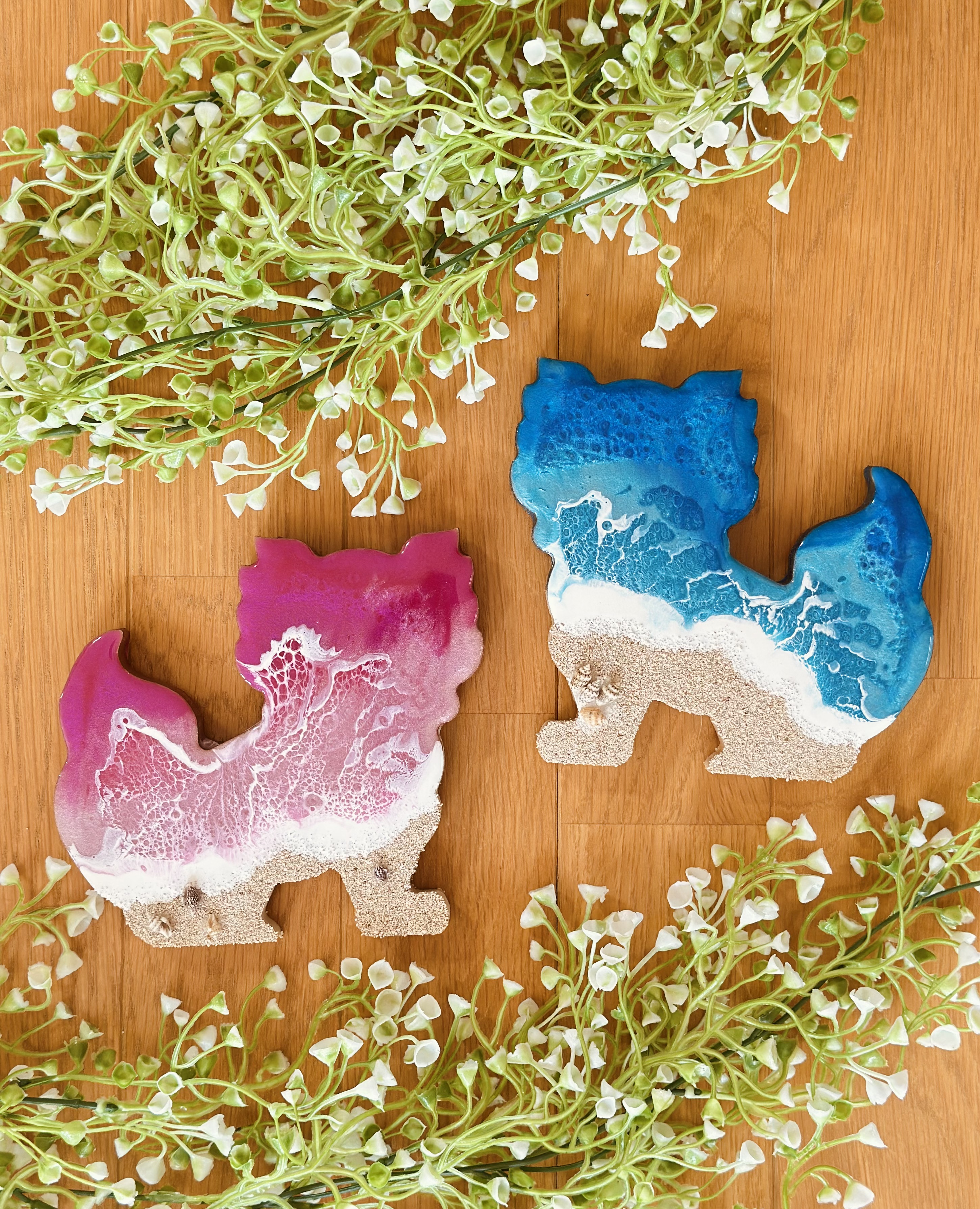 宮古島・海レジンアート体験】☆2名で制作可能☆『シーサーボード2枚