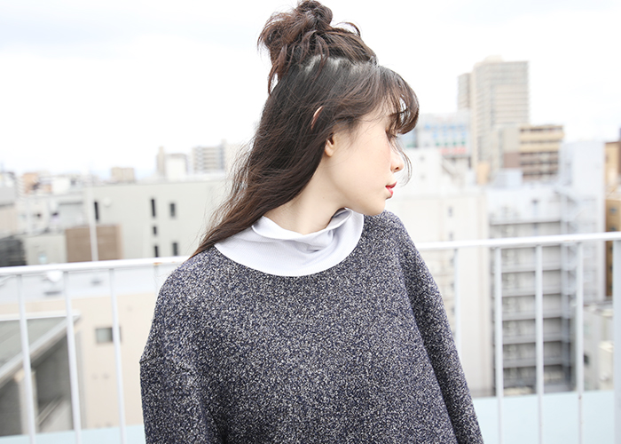 hatra ハトラ HIGHNECK PULLOVER[NAVY]_