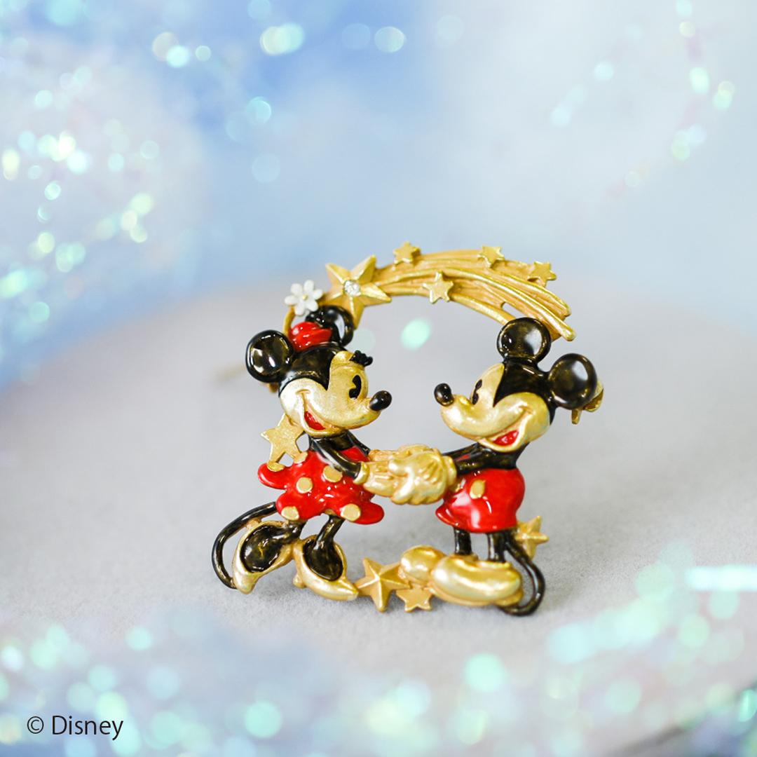 ミッキー＆ミニー/ブローチ【ミッキー＆ミニーデザインアクセサリー