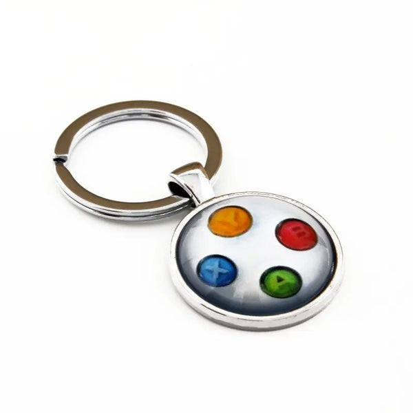 Paradise Xbox Button Pad Keychain Silver | Paradise Arcade
