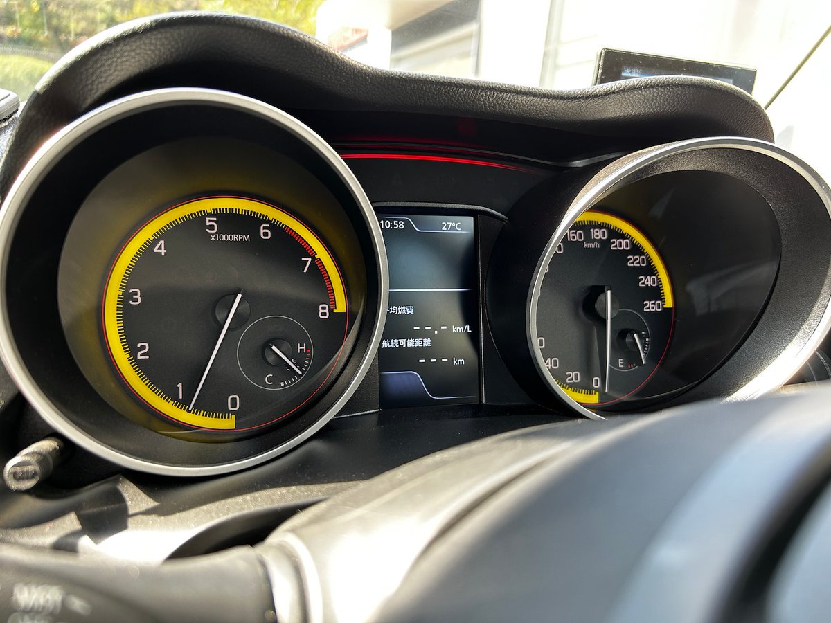 本日の取り付け。スイスポZC33Sメータパネル、今回はイエロー系。コレ