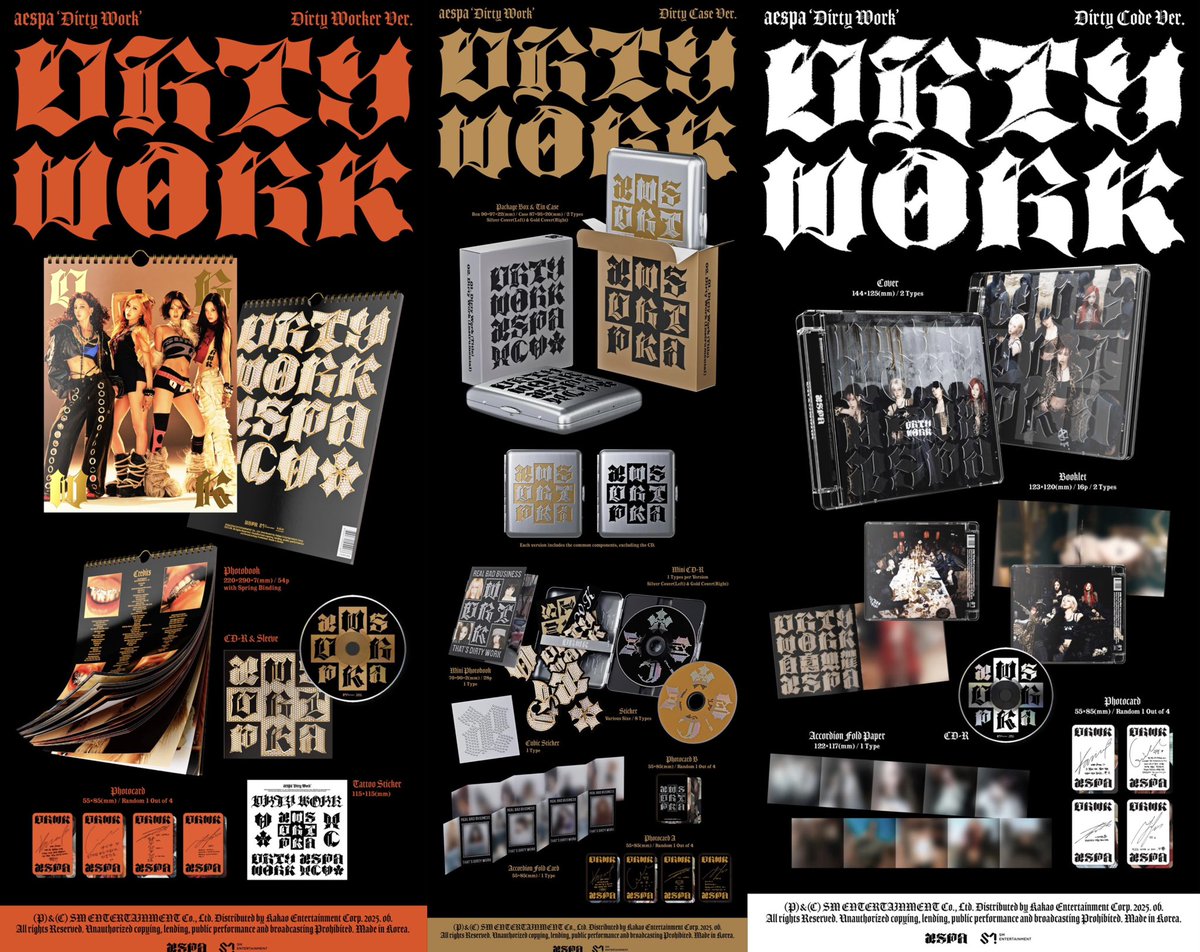 aespa 'Dirty Work'💜 エスパのアルバム 4形態詳細出ました📣 📀Dirty