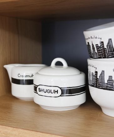 FISHS EDDY(フィッシュエディ)】Brooklyneseシュガーボウル/容量260ml