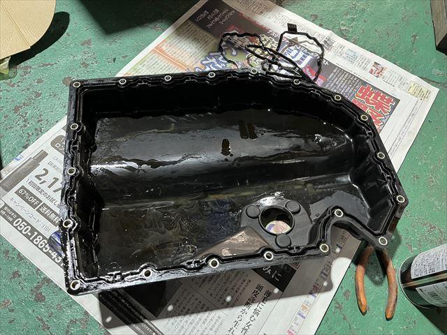 フォルクスワーゲン ゴルフ 7.5 オイルパンガスケット交換 オイル漏れ