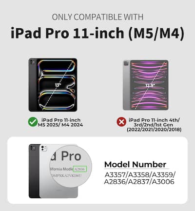 dexnor for iPad Pro 11 inch Case M5 2025/M4 2024 Black - Best Buy