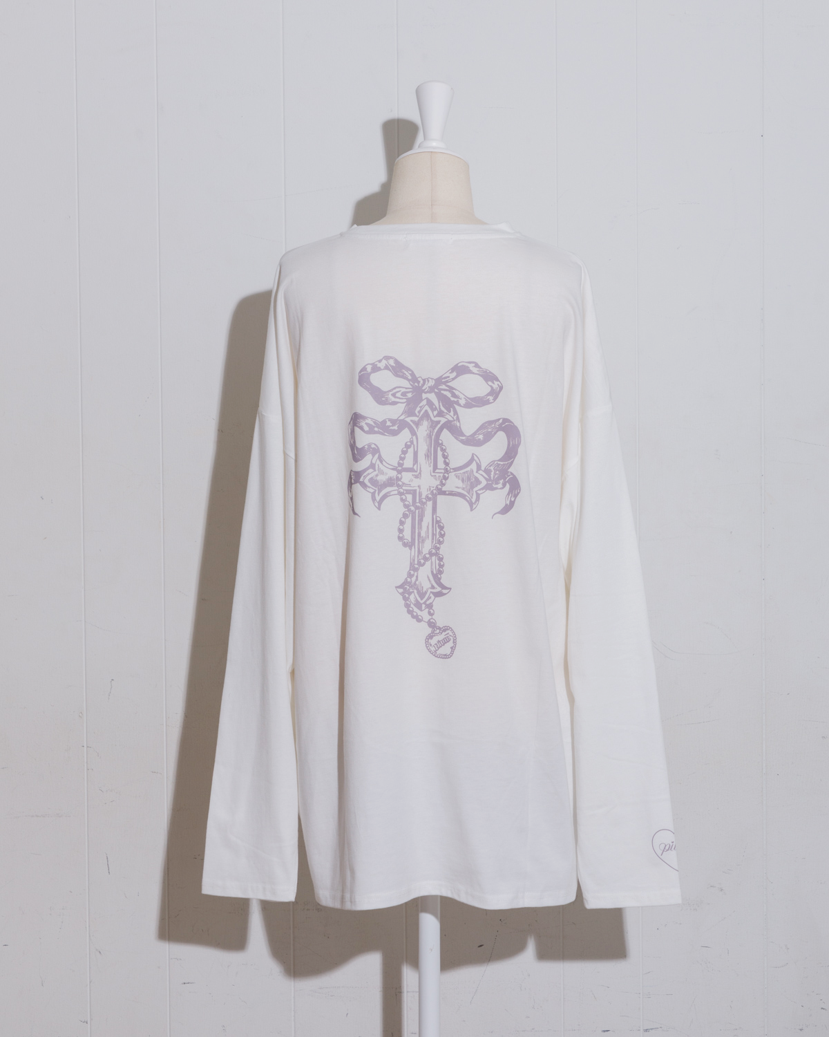 リボンクロスオーバーサイズロングTシャツ – pium