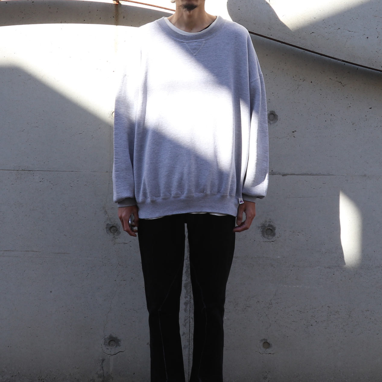 POST JUNK / 90's RUSSELL ATHLETIC USA製 杢グレー 無地スウェット [XXL]