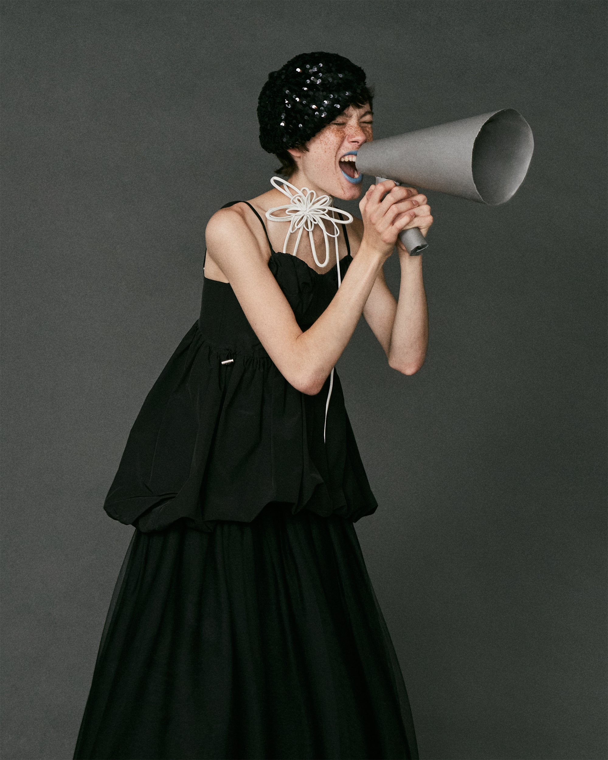 Balloon cami tunic (black)