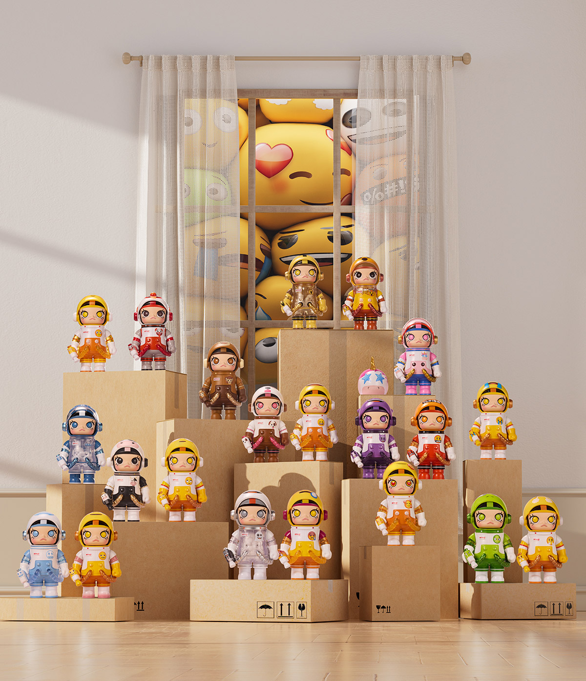 MEGA SPACE MOLLY 100% × emoji™ Series - POP MART (Japan)