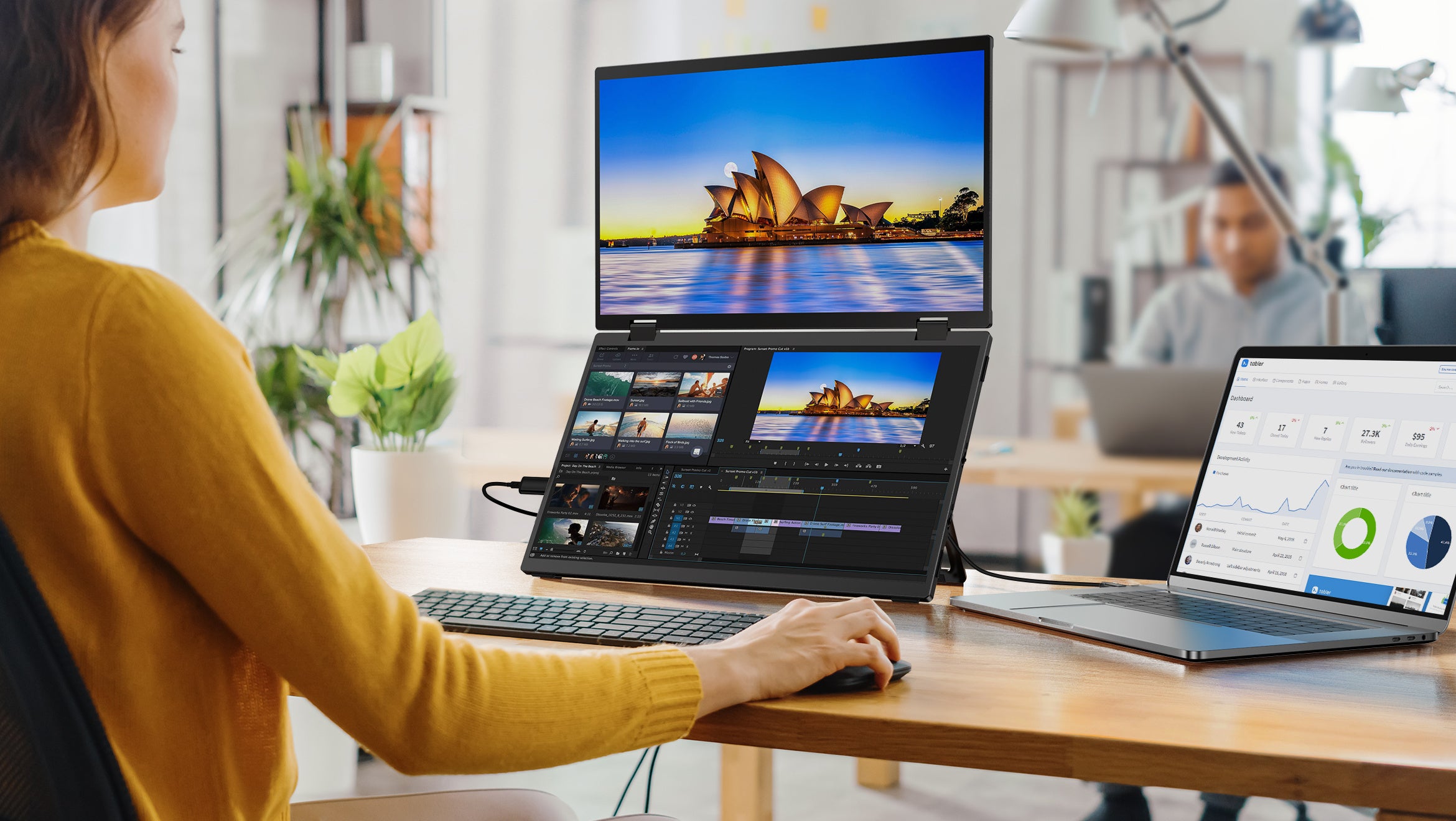 日本初上陸！ノマドワーカー必見、軽量薄型デュアルモニターでどこでも