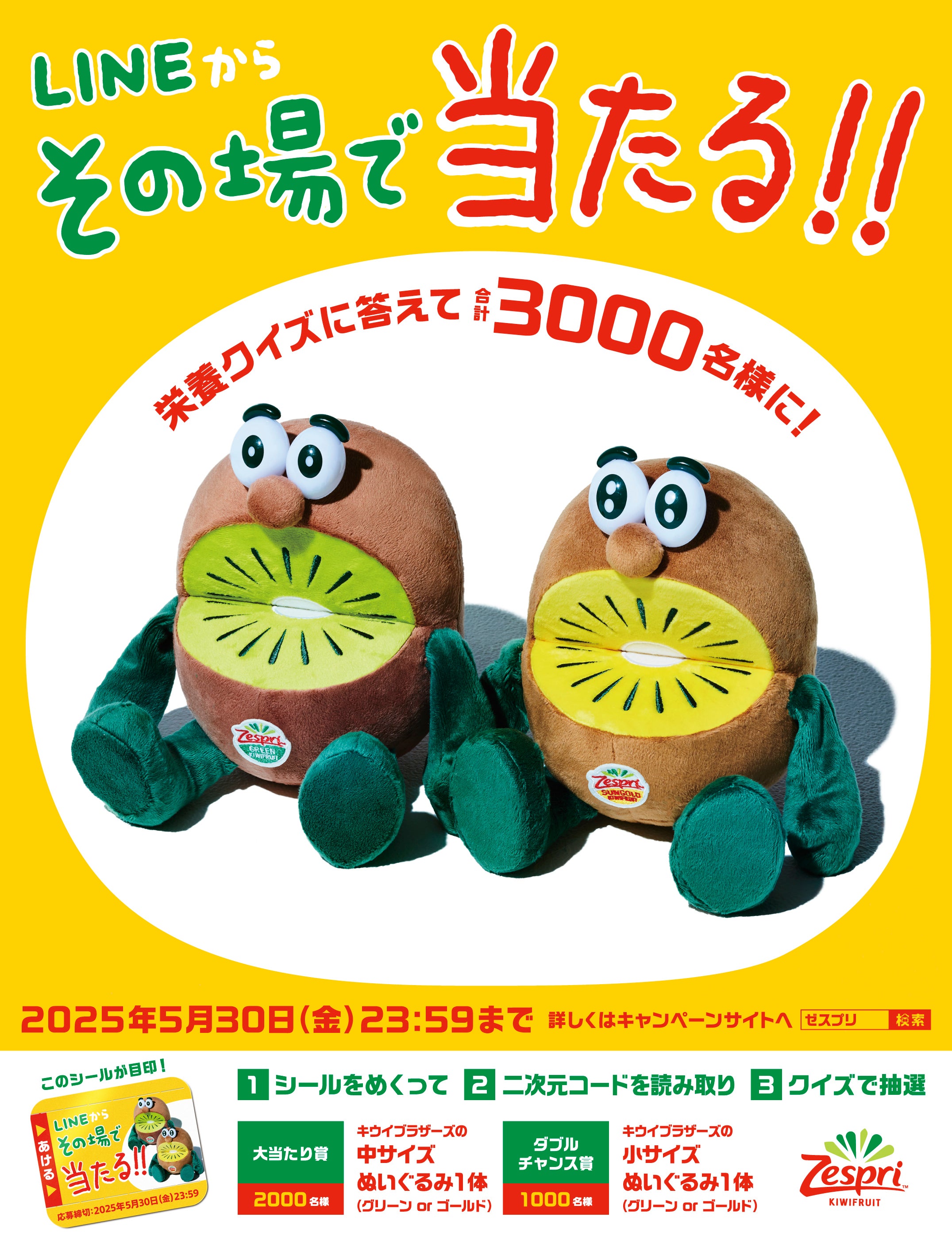 史上最大！今年最後のチャンス！キウイブラザーズのぬいぐるみが3000名