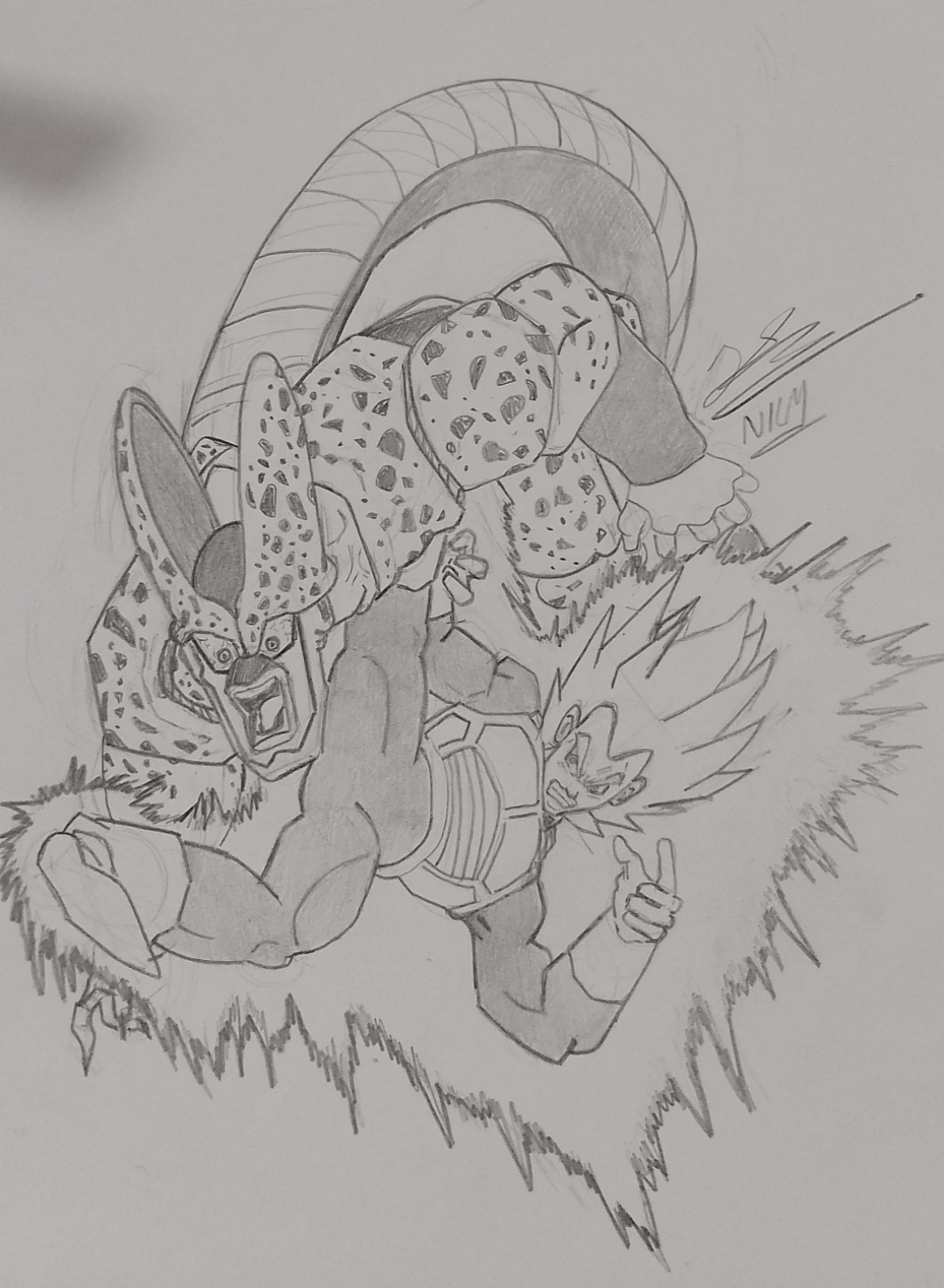 超ベジータ vs セル (俺の絵) : r/dbz