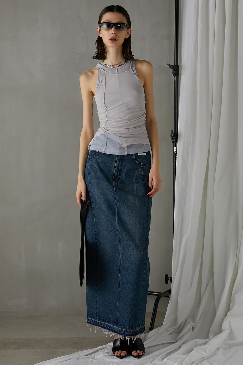 Denim Tight Maxi Skirt - SALE