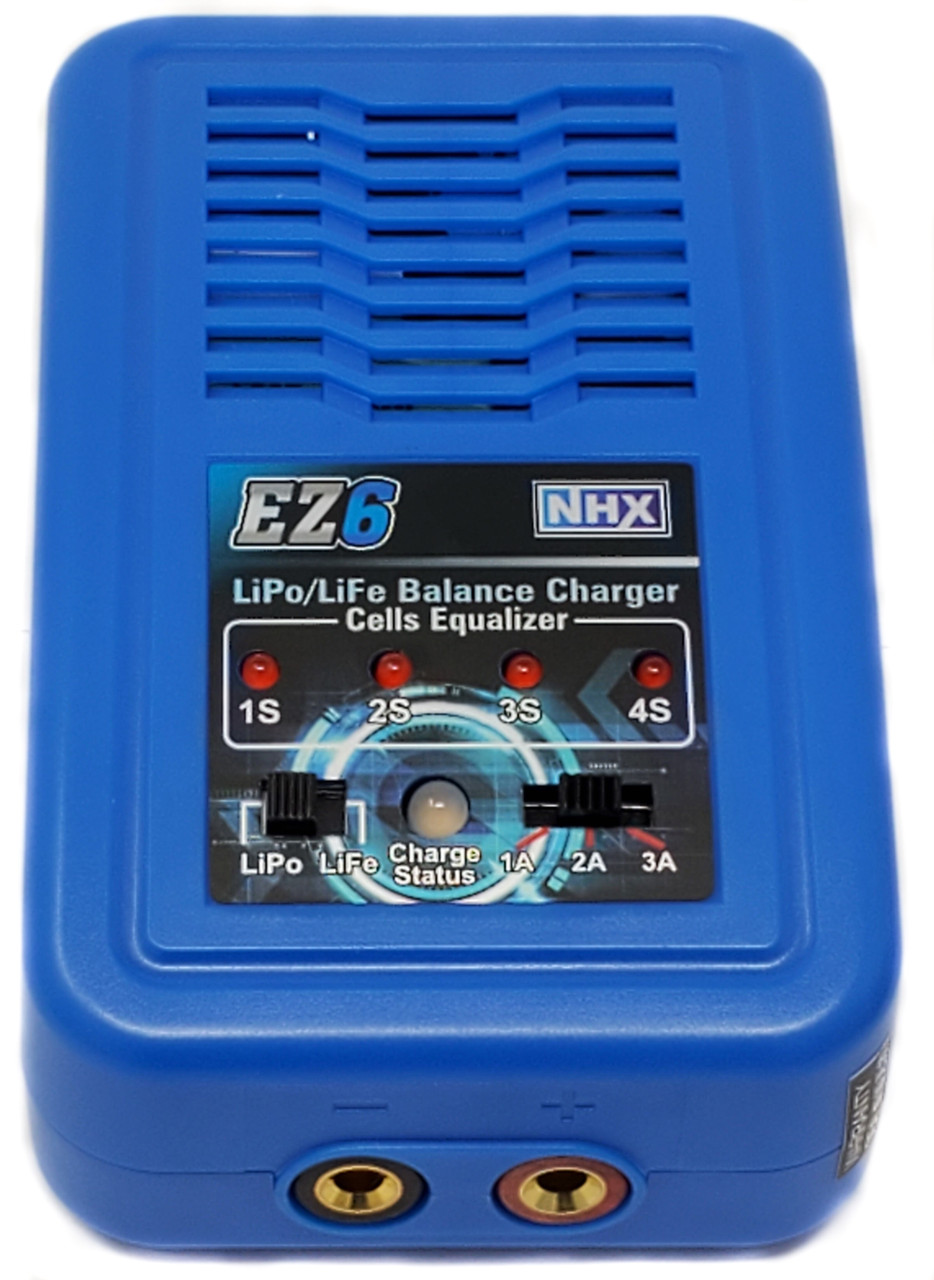 NHX EZ6 LiPo / LiFe 2-4s Fast AC Charger w/ XT60 / Deans / EC3