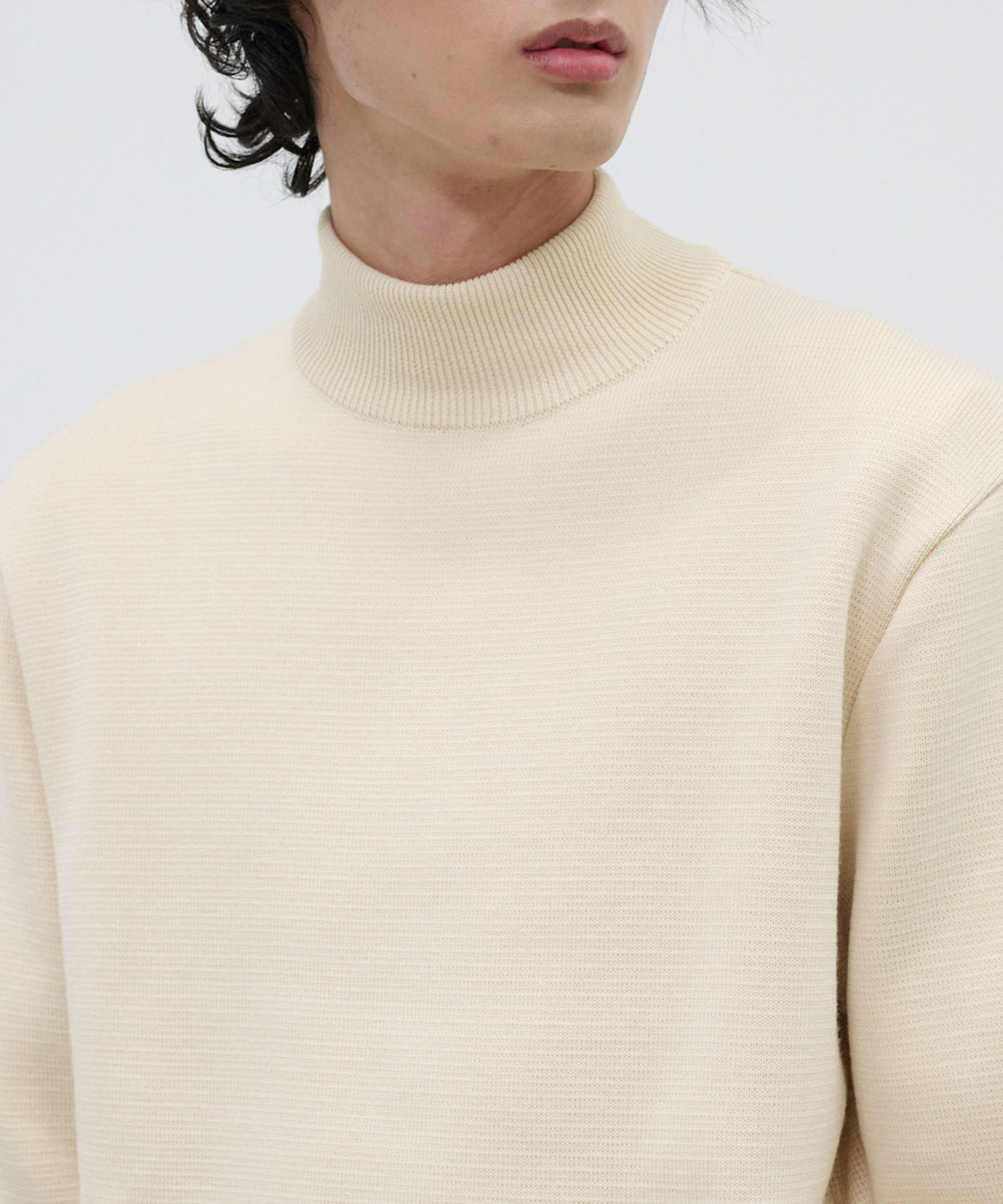 バウンドウールミラノリブハイネック(1 WHITE): : メンズ｜PUBLIC