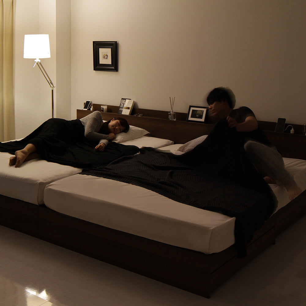 引き出し収納付きベッド『Serest セレスト』2台セット/ 家族にも夫婦に